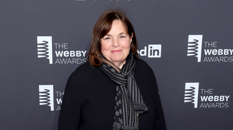 Ina Garten in black shirt and scarf