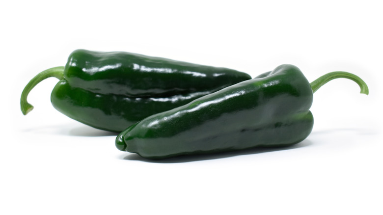 two poblano peppers