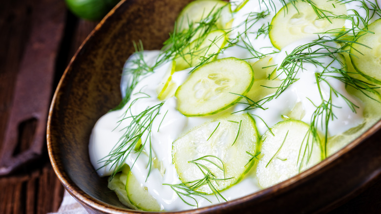 Creamy cucumber salad