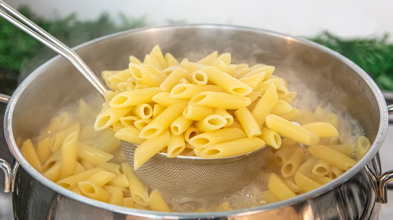 Pasta in boiling water