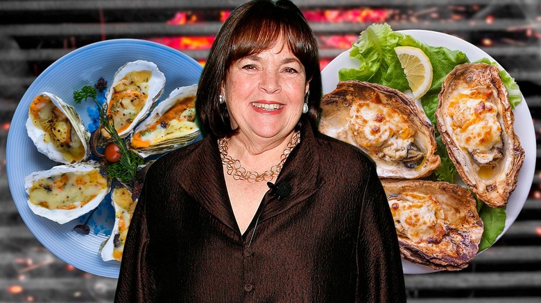 Ina Garten and grilled oyster platters