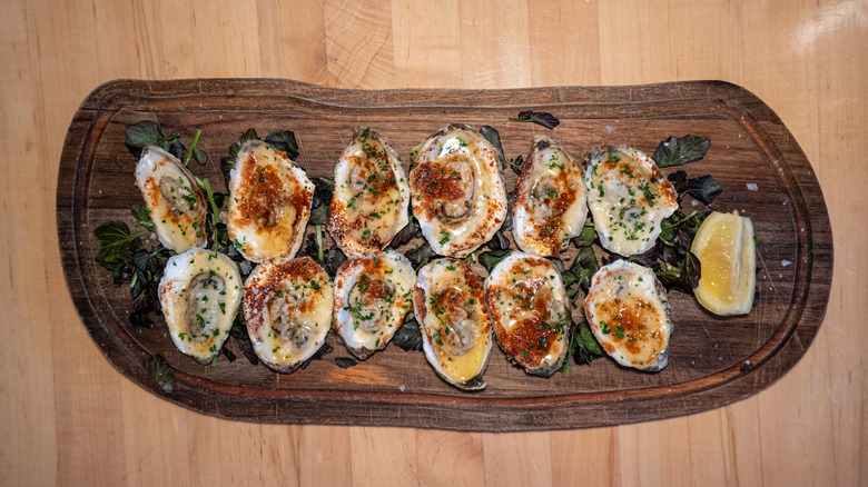 grilled oysters with crawfish butter