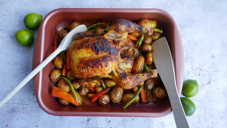 Indonesian roast chicken and potatoes