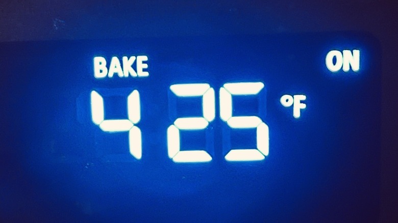 oven preheat setting display