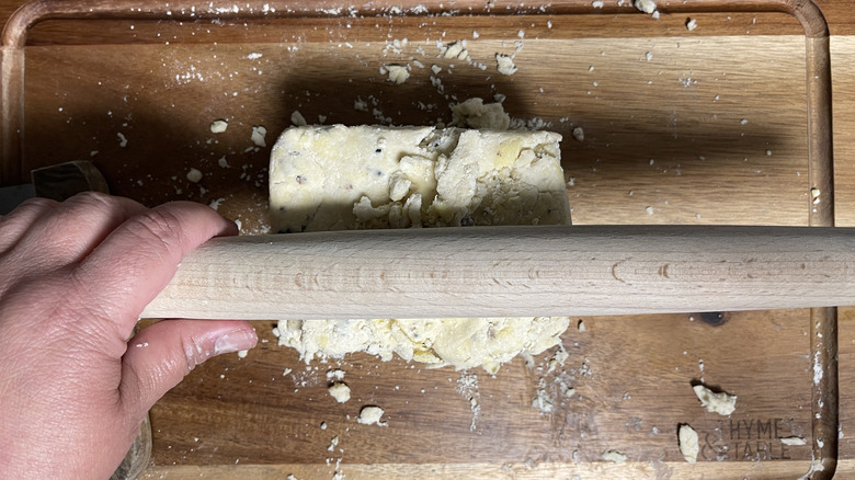 rolling truffle biscuit dough