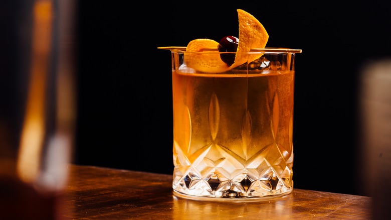 Bourbon Old fashioned cocktail