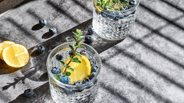 Two blueberries drinks