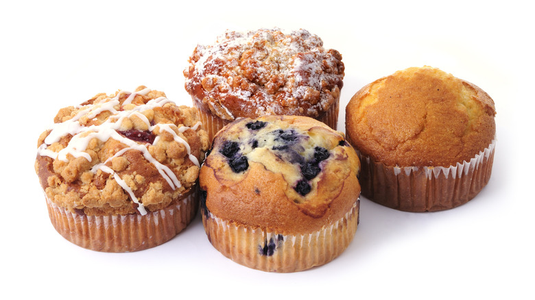 Assorted muffins with toppings