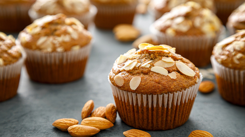 Almond muffins on plate