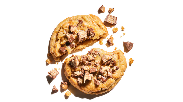 a cookie covered in heath bar pieces