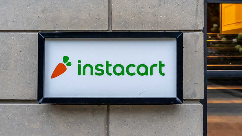 Instacart logo on wall