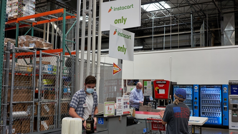 Instacart checkout lane at Costco