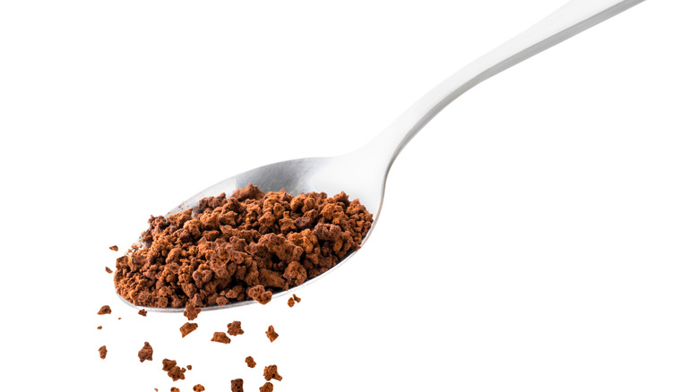 instant coffee on a spoon