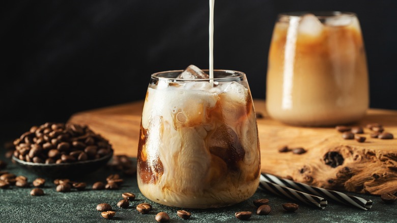 Iced coffee in a glass