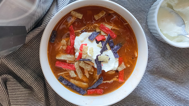 toppings for chicken tortilla soup