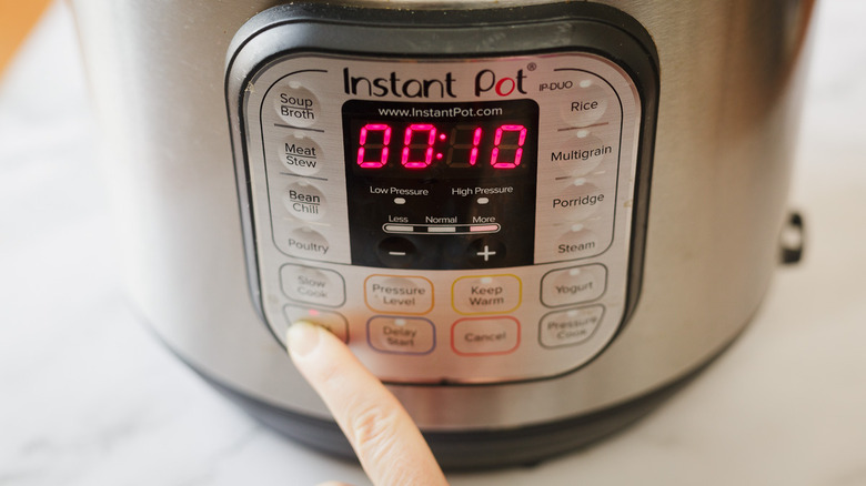 pressing saute button on instant pot