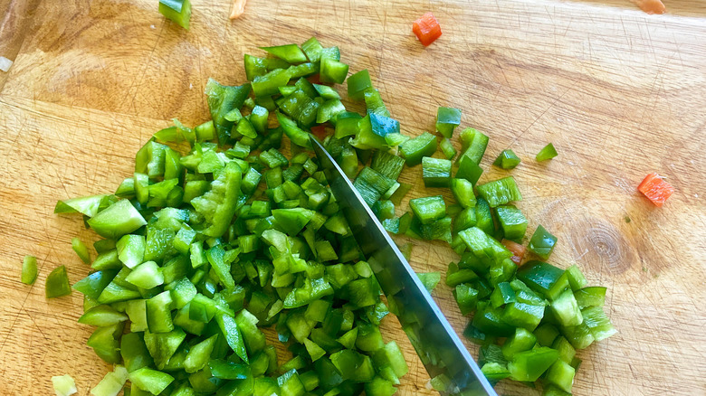 veggies on cutting board 