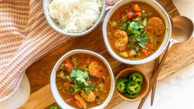 two bowls of gumbo 