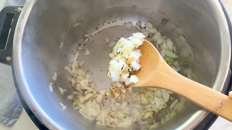 sauteeing first ingredients