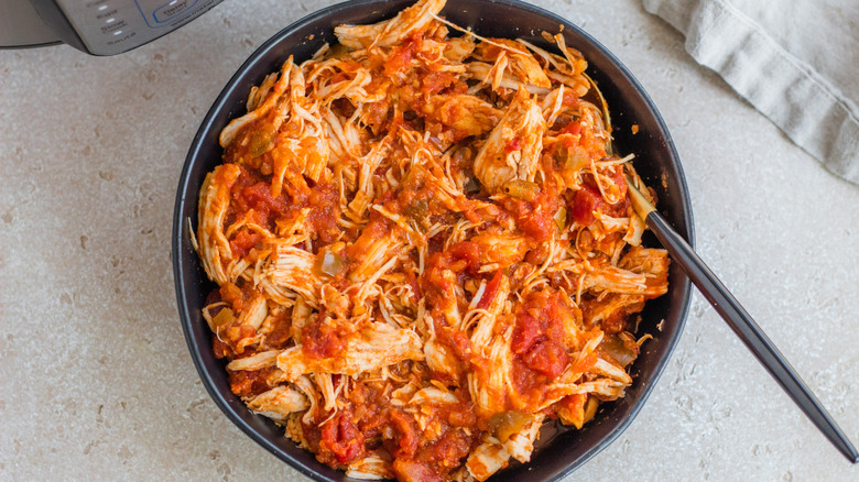 shredded chicken in a bowl