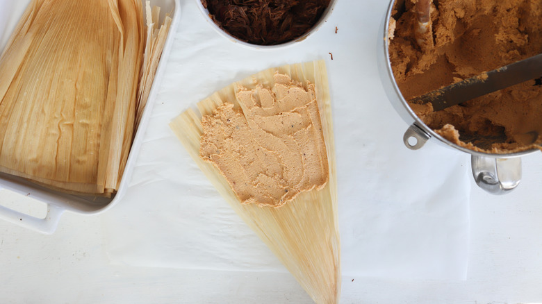 masa on corn husks