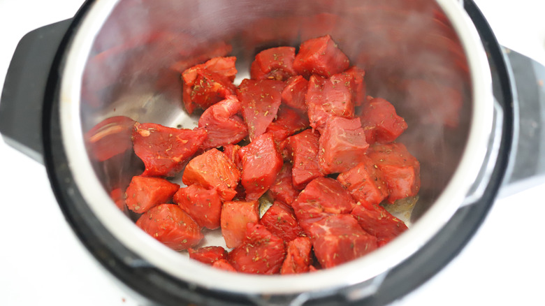 browning stew meat