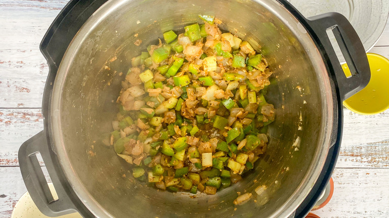 vegetables cooking in pot