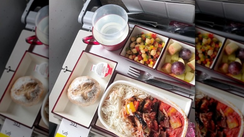 Asiana Airlines food on plate