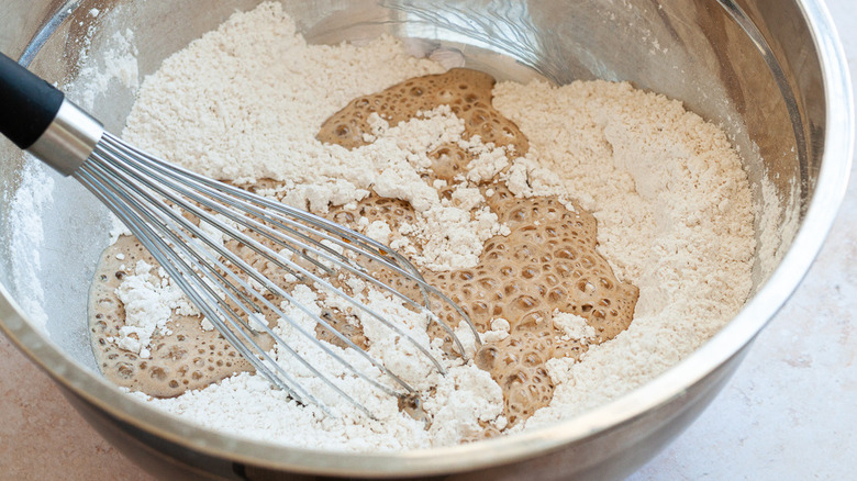 making beer bread batter