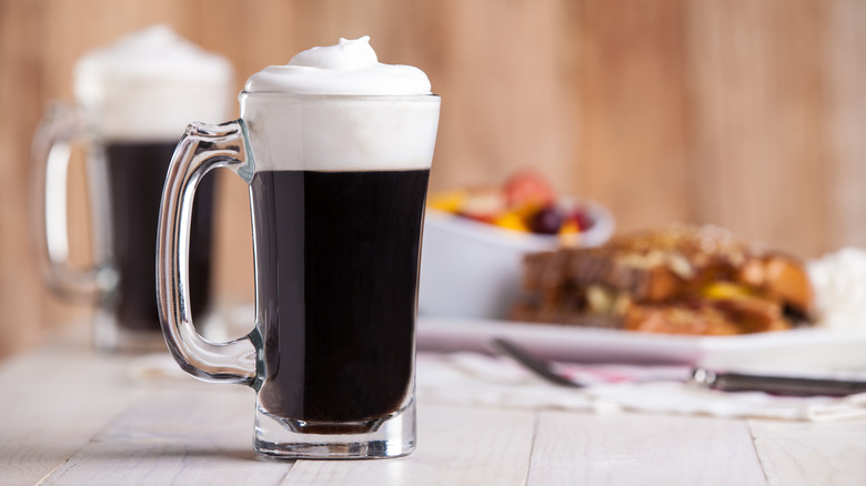 Irish coffee cocktail