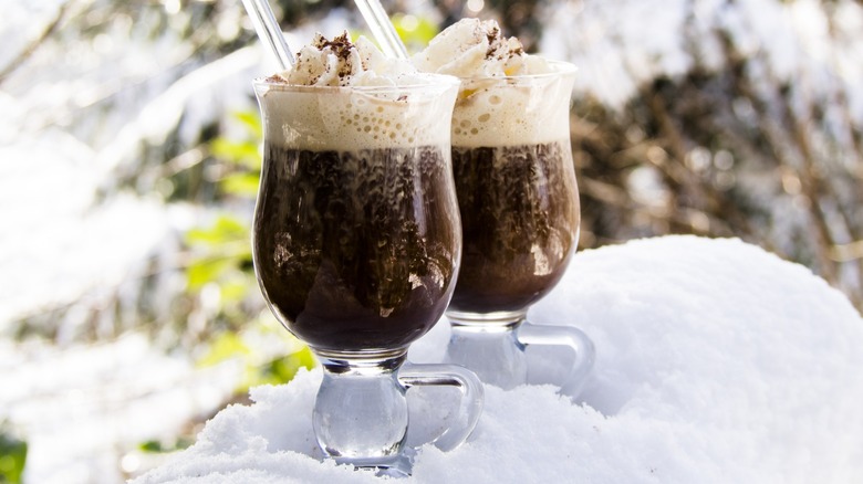 Two Irish Coffees in the snow