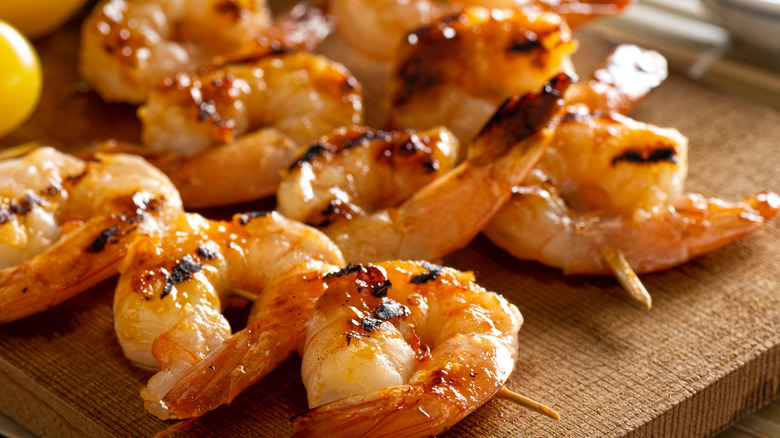 Shrimp on cedar plank