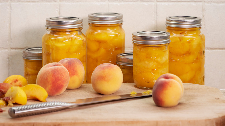 Canned and fresh peaches