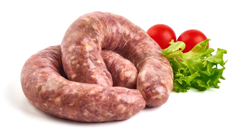 raw bratwurst sausages  