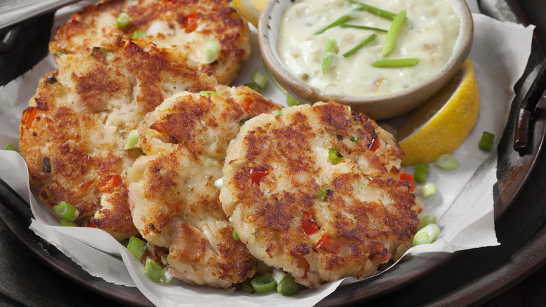 Crab cakes on a plate