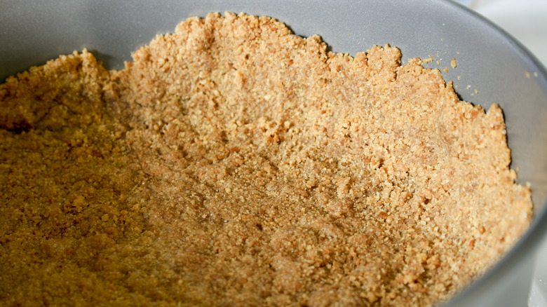 graham cracker crust in pan