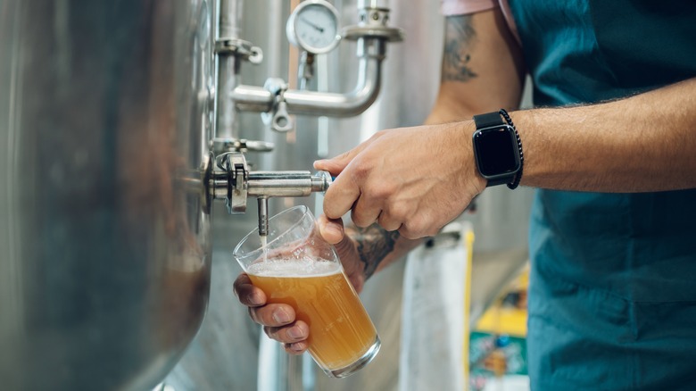 Freshly poured tap beer