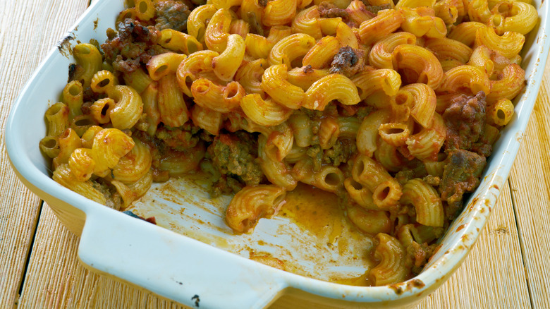 A beef and noodle casserole, Johnny Marzetti