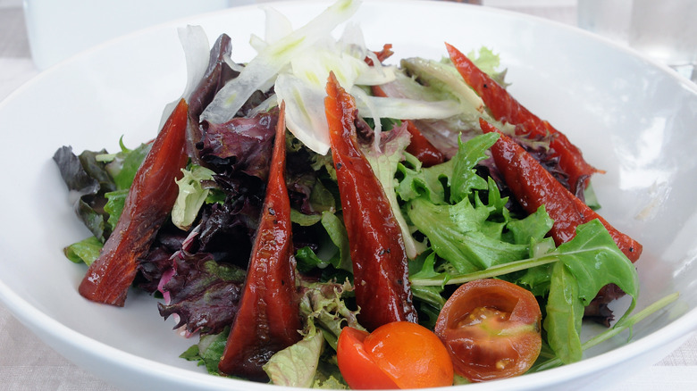 salad with salmon candy