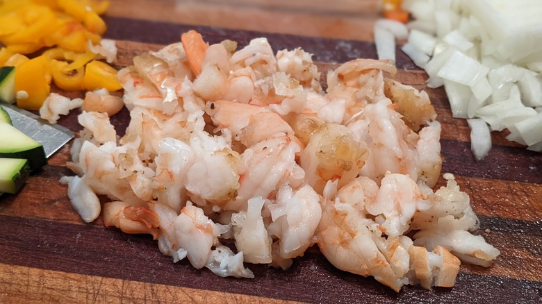 Sizzlefish chopped cooked shrimp