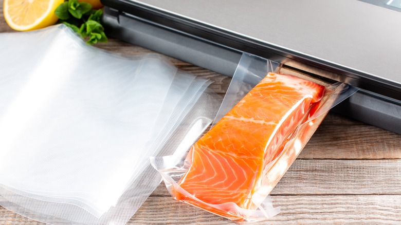 Vacuum sealed salmon