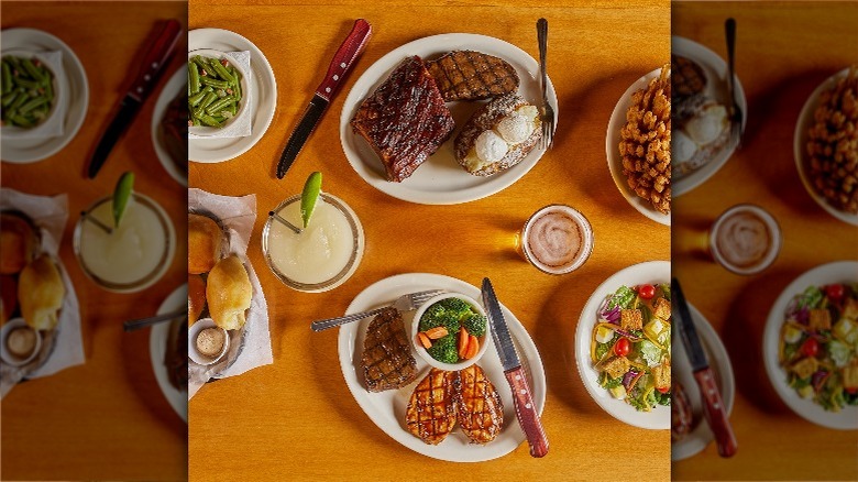 salads and steak dinners at Texas Roadhouse