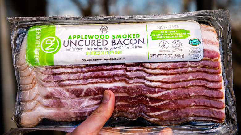 Package of uncured bacon 