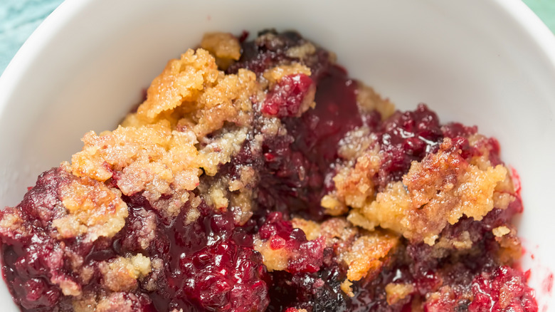 Homemade blackberry dump cake