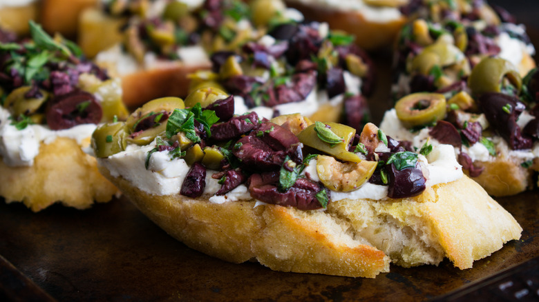 Olive tapenade on toast