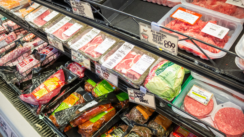 shelves of Trader Joe's meats