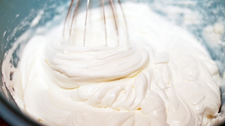 Bowl of whipped cream