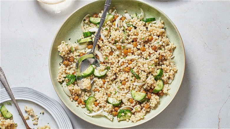 bowl of couscous on a table