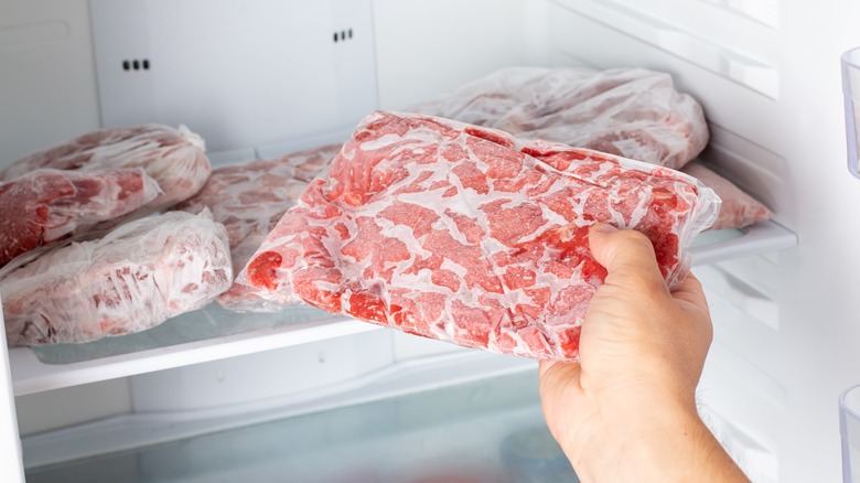 removing meat from the freezer