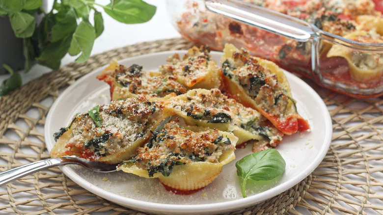 stuffed shells on plate